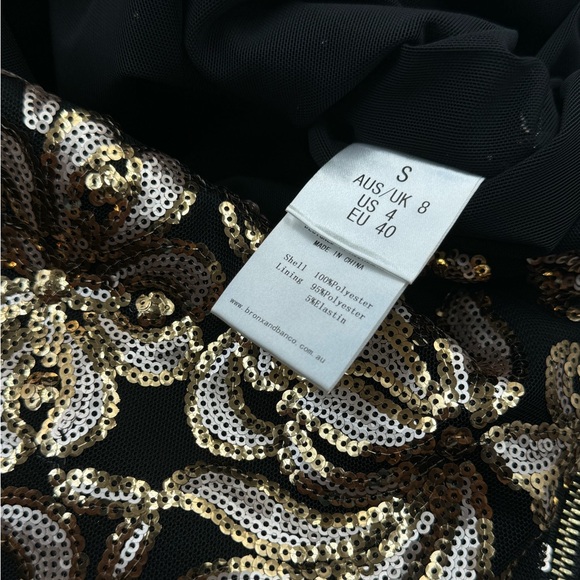 🆕 BRONX & BANCO 🧿 NWOT Louise Floral Sequin Midi Dress - Black & - Picture 15 of 17